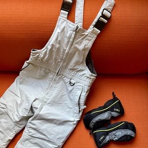 Land’s End Squall snow bibs and Head snow gloves